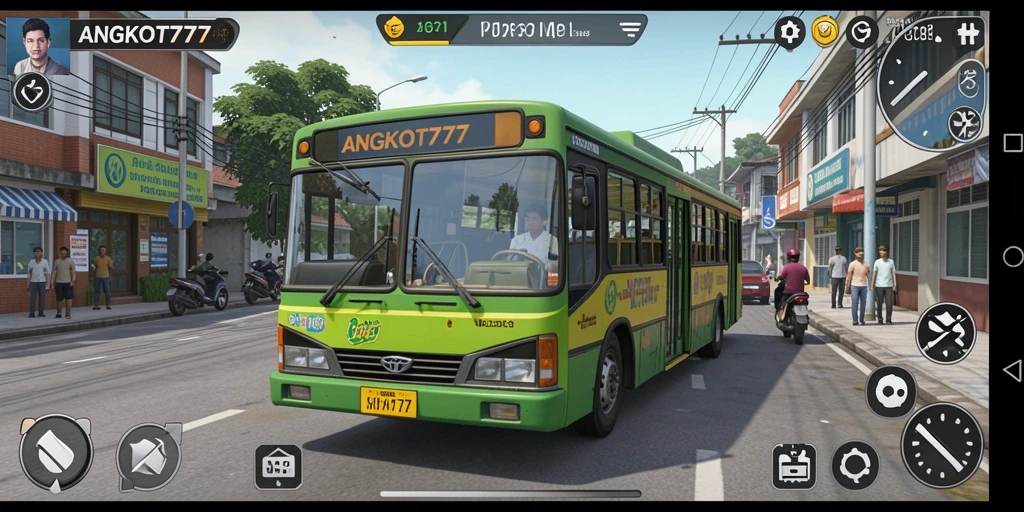 Gameplay menantang dalam simulasi transportasi angkutan kota.