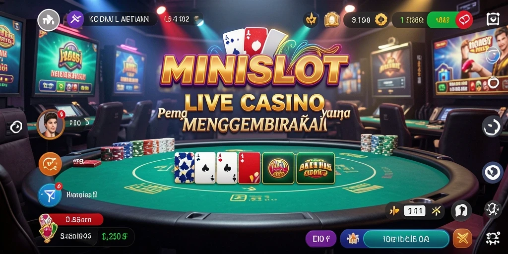 Tampilan gameplay MINISLOT dengan dealer live yang interaktif dan mengasyikkan.
