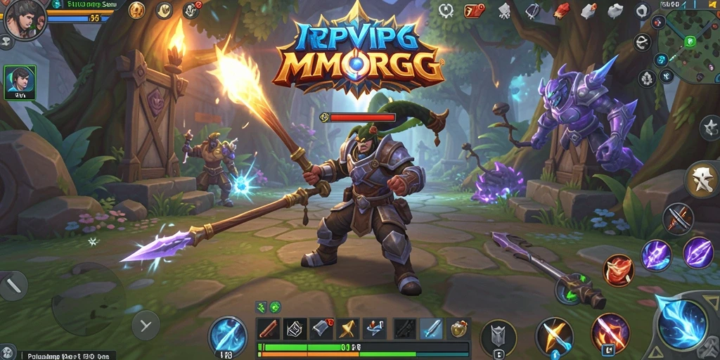 Tangkapan layar RPVIP6 menggambarkan pertempuran epik dalam dunia MMORPG.
