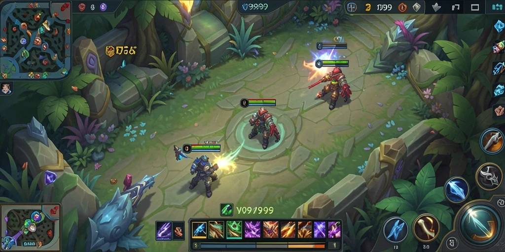 Tangkapan layar utama menunjukkan intensitas pertempuran dalam game MOBA.